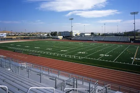 Heritage High School stadium with new turf and track