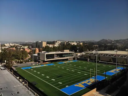 UCLA rooftop turf field built over a parking structure